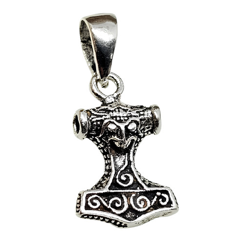 Thors hammer tiny pendant - hammer,
