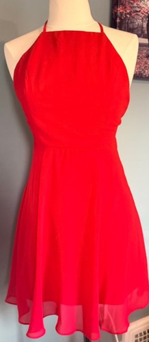 Lulus red halter fit - &, flare