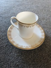 Royal Doulton Vintage Cream Gold Lace Detailed Coffee Saucer Set