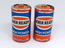 2x Vintage 1980s Ever Ready Battery HP2 HPII R14HP Collectable Prop etc