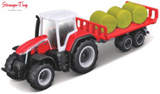 Maisto Massey Ferguson 8S.265 Tractor w/Baler Trailer Mini Work Machine