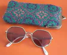 Vintage Retro 50-70s Welsh Tapestry Glasses Case Clasp Clip Thin Metal Frame Lot