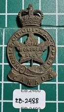 Canadian Royal Montreal Regiment Queens Crown Cap Badge  EB-2488