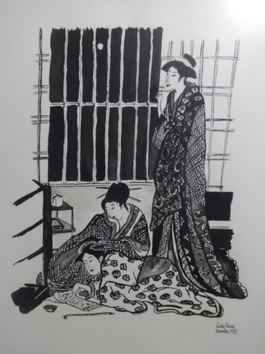Japanese art geisha painting - japanese,