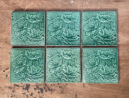 Antique victorian green floral - antique,