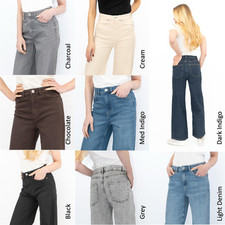 Womens M&S Wide Leg Jean Classic High Waisted Soft Denim Stretch RRP £35