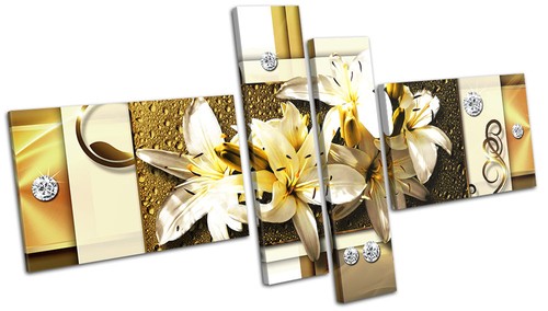 Modern gold floral abstract - floral,