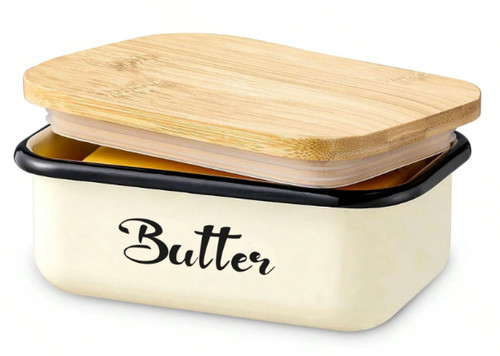 Metal butter dish - with, lid