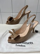 LK BENNETT SANDALS court shoes 42 9 stiletto high heels beige leather ANNA £165