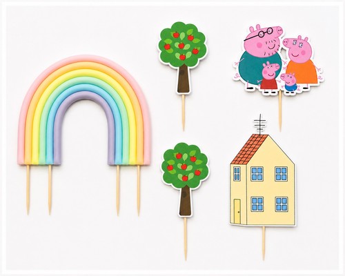 Peppa pig rainbow cake topper - rainbow,