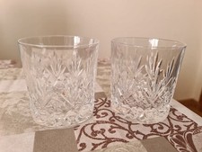2 Etched Edinburgh Crystal Tay Cut Whisky Glasses/Tumblers.VGC 