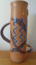 Studio Pottery Large Cylinder Vase - inscribed Poole 2014