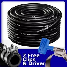 Rubber Reinforced Fuel Hose Petrol Diesel Engines FREE HOSE CLIPS & MINI DRIVER