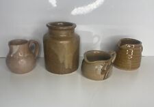 Art Pottery Jug Pitcher Vase Set Bundle Of 4 Browns 5-12cm Tall (b4)