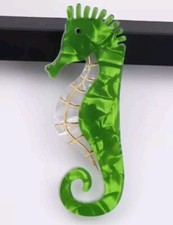 Acrylic seahorse brooch