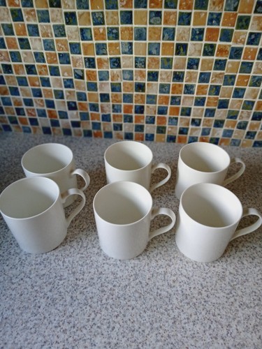 Set white plain porcelain - set, 6