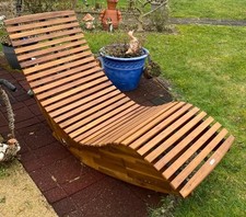 Garden Wooden Sun Lounger Wood