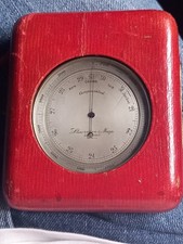 ANTIQUE POCKET COMPENSATED BAROMETER & CASE  Lawrence & Mayo London