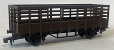 Unboxed Vintage French Hornby ACHO 7010 HO Brown Gondola Cattle Wagon Unboxed