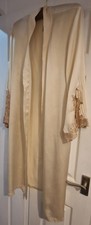 La Senza  Gold / Cream 100% Pure Silk And Lace Robe (Size 16/18)