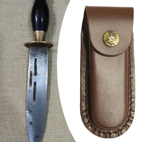 Leather folding knife - leather,