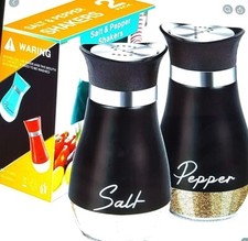 GLASS SALT & PEPPER Black 4oz