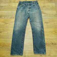 Armani Indigo 001 Jeans Mens W32 L32 Blue Regular Fit Straight Leg Denim