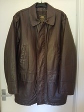 Vera Pelle Mens Mens Italian Leather Jacket Dark Brown 50 Pit 24" Length 33"