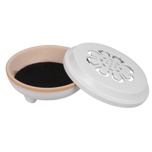 Ceramic censer white - white, for