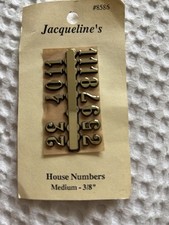 Miniature House Numbers Set Gold Black Self Adhesive 3/8” O.9cm Dolls House