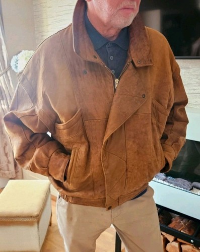 Vintage 80s tan leather jacket - tan,
