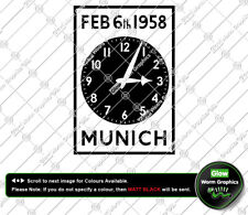 Manchester United Munich Clock Busby Babes Memorial Car Wall Sticker Vinyl Decal