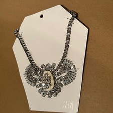 H&M Necklace Silver Jewelled Tones  New Really Nice Weight And On