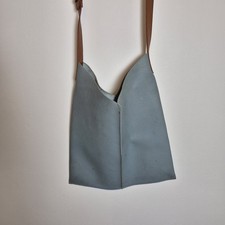 Duck Egg Blue Faux Leather Slouch Tote Handbag Hobo Bag Adjustable Strap