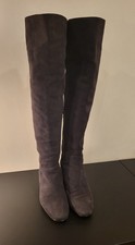 Russel & Bromley Lds Knee High Suede Boots Grey UK 6 1/2