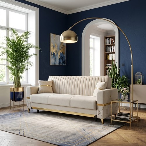 Cream gold pera - sofa, bed