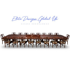 Elite 19ft Regency/Chippendale style dining table set pro French polished