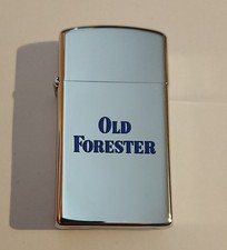 Old Forester Whisky Vintage Slim Zippo Advertising Lighter, 1971