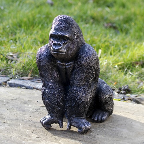 Bronze great gorilla garden - gorilla,