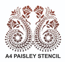 Large A4 Paisley stencil 1