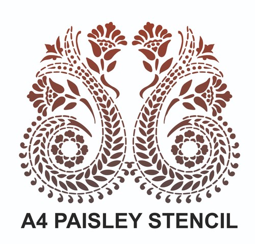 Large paisley stencil - paisley,
