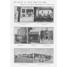 CHINA Scenes after the Relief of Pekin - Antique Print 1900