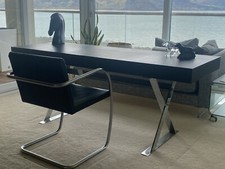 Knoll Mies Van Der Rohe BRNO Chair X 4 Rare Satin Black Leather Cantilever