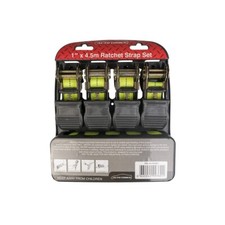 4PC Ratchet Tie Down Strap Set