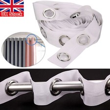 10M Curtain Heading Tape with 80 Round Eyelet Rings for Curtain Blinds Decor UK
