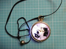 TOKYO DISNEY RESORT ALICE IN WONDERLAND PLASTIC POCKET FOB WATCH LIGHT UP NECK