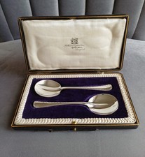 Pair of Cased Antique Silver