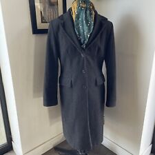 womens long Wool Grey Formal coat Size 10 Eu40 United Colours Of Benetton