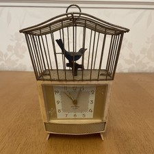 Rare German Caged Signing Bird Alarm Clock, Working 1950’s