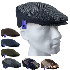Flat Cap Mens Peaked Hat Wool